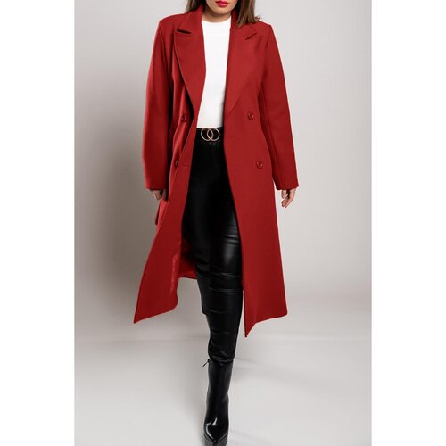 Fenzy Eleganten Dolg Plašč Z Gumbi, Rdeč Cene