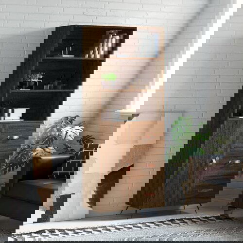 VidaXL Visoka komoda rjav hrast 69,5x34x180 cm inženirski les Slike