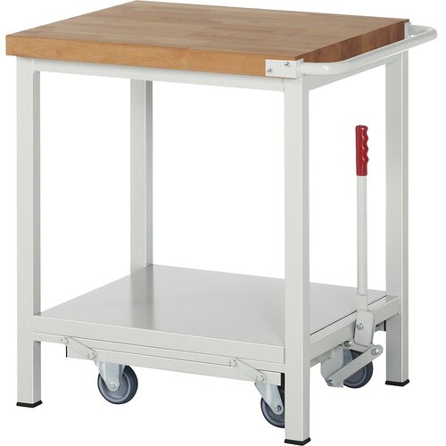eurokraft pro pomična in spustna delovna miza z ogrodjem serije 8, 1 odlagalna polica, šxg 750 x 700 mm Cene