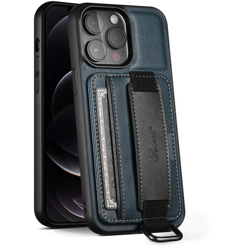 INORCO SUTENI H13 etui za telefon z držalom za kartice za iPhone 12 Pro, usnjen ovitek za osebni računalnik + TPU stojalo za telefon s trakom za roko, (22036193) Slike