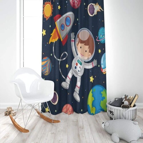  Dečiji draper kosmonaut u svemiru (jedno krilo) - 140x250cm, D-006 Cene