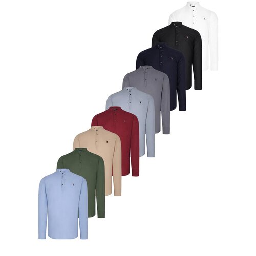 Dewberry SET OF NINE G783 JUDGE COLLAR SHIRT-BLACK-WHITE-NAVY-BURGUNDY-BLUE-KHAKI-BEIGE-ANTHRACITE-GREY Cijene