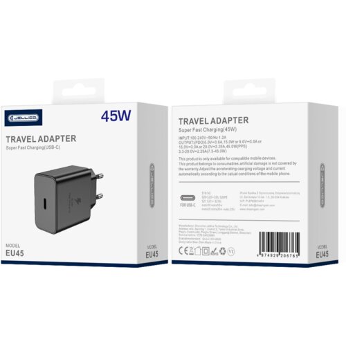 Jellico POLNILEC EU45 GAN PD 45W 1XUSB-C ZA PRIPOMOČKE, AVTOMOBILE, PRENOSNIKE, (5000337900) Cene