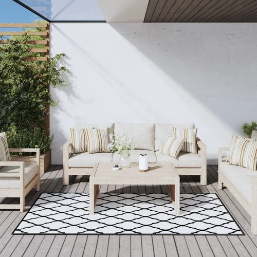 Vanjski tepih sivo-bijeli 100x200 cm reverzibilni dizajn