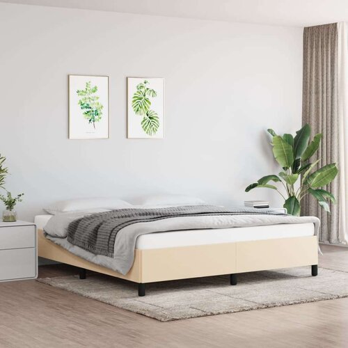  Posteljni okvir krem 160x200 cm blago, (20795021) Slike