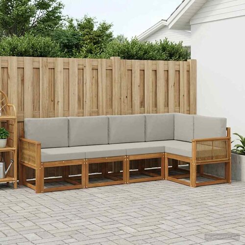  Set vanjskih sofa 5 kom. Prirodna i svjetlosiva Poliester Smeđa 243 x 124,5 x 73 cm Cene