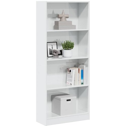  Regal za knjige sjajni bijeli 60x24x143 cm konstruirano drvo Cene