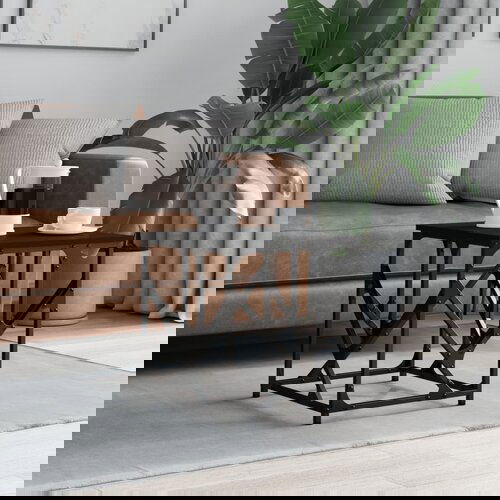 VidaXL Klubska mizica črna 45x45x47,5 cm inženirski les Slike
