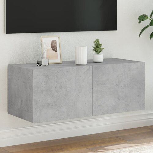 vidaXL TV ormarić s LED svjetlima siva boja betona 80x35x31 cm Cijene