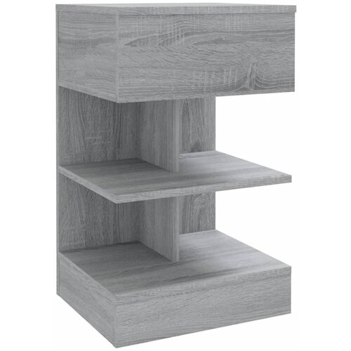 Maison Chic Nočna omarica - Nočna miza siva sonoma 40x35x65 cm konstruiran les, (21689148) Slike