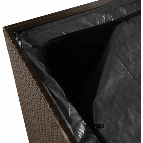  Vrtna kutija za pohranu smeđa 220x50x58 cm poli ratan - Smeđa 220 x 50 x 58 cm Slike