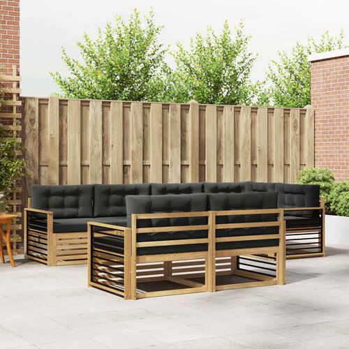  Set vanjskih sofa 7 kom. Bijela i antracit Poliester Smeđa 327 x 168,5 x 73 cm Cene