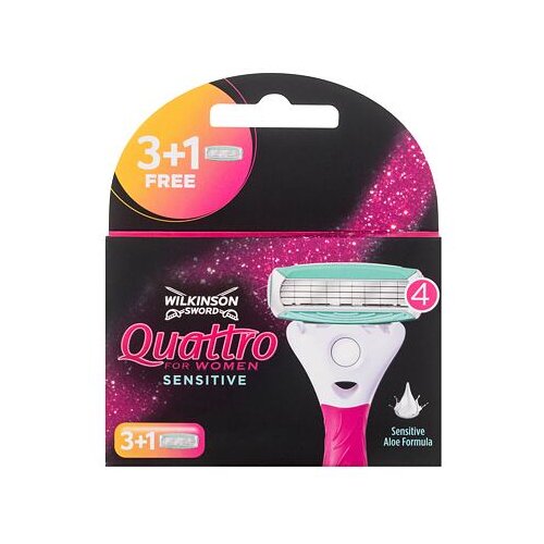 Wilkinson Sword Quattro For Women Sensitive nadomestne britvice 4 ks za ženske Cene