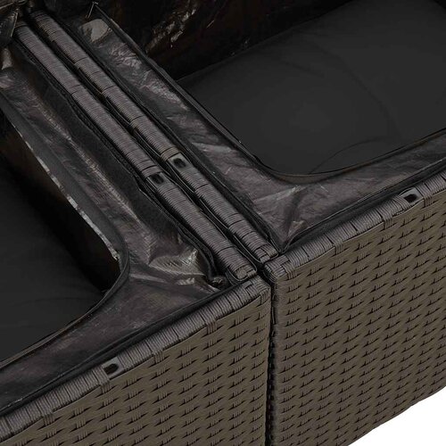  6-dijelni set vrtnih sofa s jastucima crni od poliratana Crna 66 x 62 x 69 cm Slike