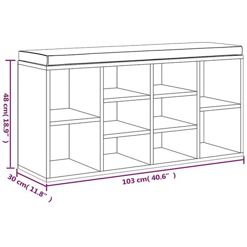  Klupa za cipele sjajna bijela 103x30x48 cm konstruirano drvo Slike