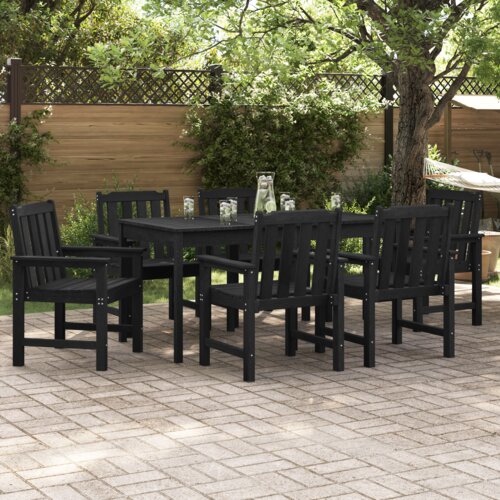 vidaXL vrtni jedilni stoli 6 kosov črni 65,5x55,5x88 cm HDPE Cene