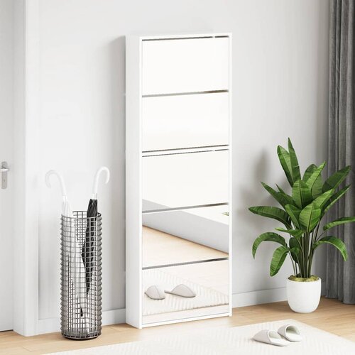 Ormarić za cipele s ogledalom i 5 razina bijeli 63x17x169,5 cm Cijene