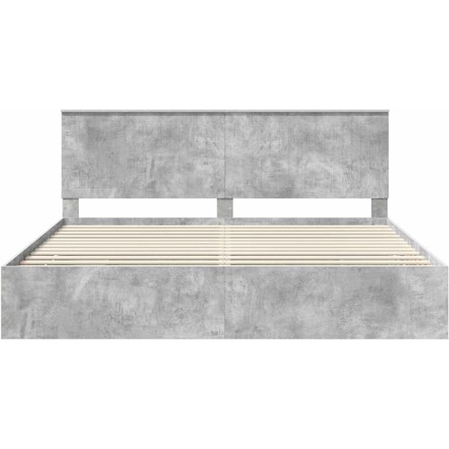  Krevetna konstrukcija s ladicama Betonski sivi 200 x 200 cm Slike