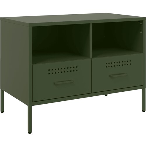 Maison Chic TV omarica - TV enota - Televizijska omarica olivno zelena 68x39x50,5 cm jeklo, (21698670) Slike