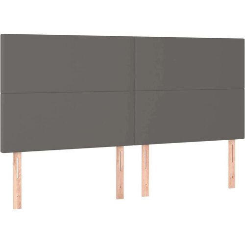  Uzglavlje sivo 160x5x118/128 cm od umjetne kože Slike