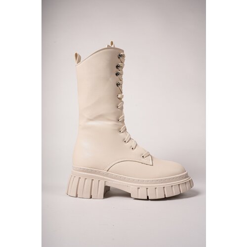 Riccon Tuilinnel Women's Above Knee Boots 00121402 Beige Leather Slike