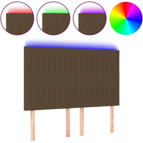 Maison Chic led posteljno vzglavje - vzglavna omarica - nočna omarica temno rjavo 144x5x118/128 cm blago, (21709040) Cene