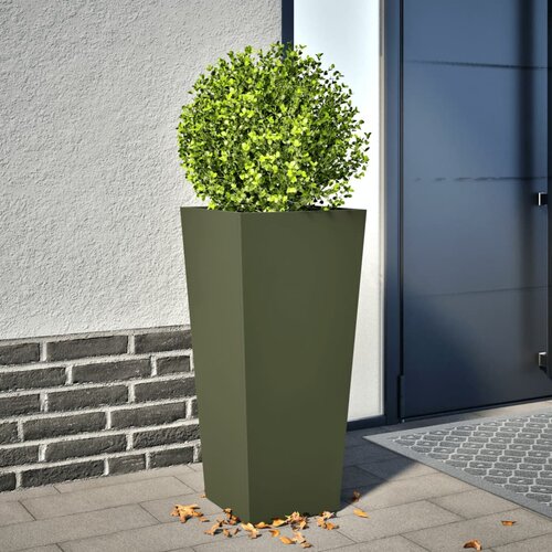 vidaXL Vrtno korito olivno zelena 35x35x75 cm jeklo Cene