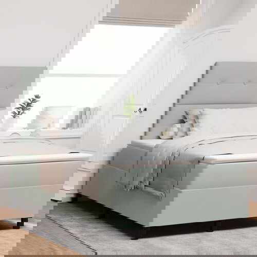 vidaXL Box Spring postelja z vzmetnico svetlo siva majhna dvojna žamet Cene