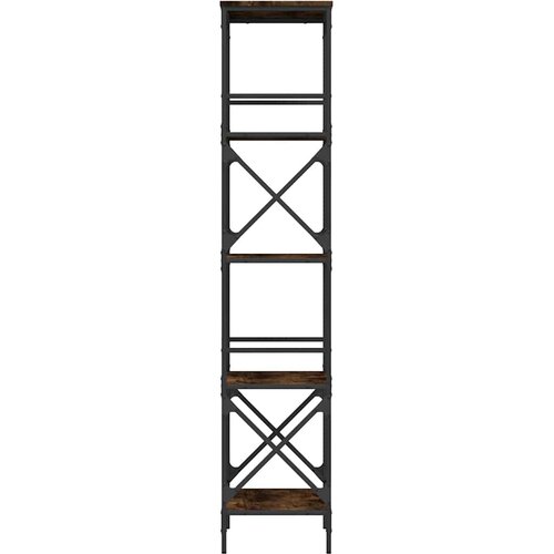  Regal za knjige s 5 razina boja hrasta 59 x 35 x 171 cm drveni Slike