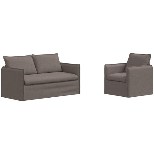  Set sofe 2 pcs Sivosmeđa 156 x 82 x 85 cm Tkanina Slike