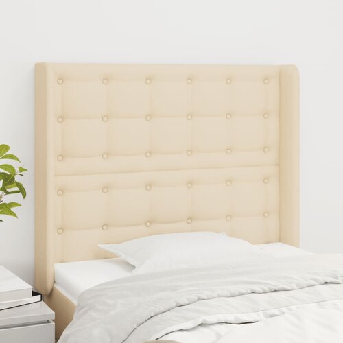  Uzglavlje s u&scaron;ima krem 83x16x118/128 cm od tkanine Cijene