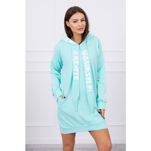 Kesi Oversize mint hooded dress Slike