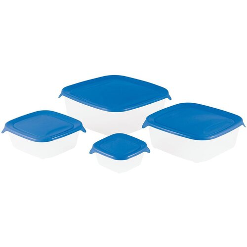 Curver VEČNAMENSKA DOZA FRESH&amp;amp;GO 4/1 KVADRATNE TRANSPARENT TEMNO MODRA Slike