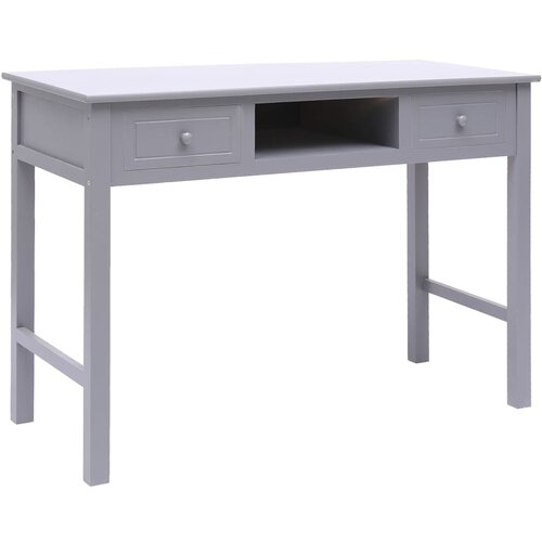 Maison Chic Pisalna miza - Računalni&amp;scaron;ka miza siva 108x45x76 cm trden les pavlovnije, (22080095) Slike