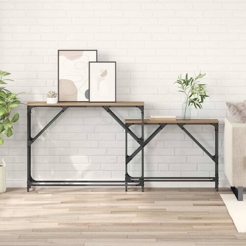 vidaXL Konzolna stolica 2 pcs Umjetnički hrast 100 x 28 x 75 cm Cijene