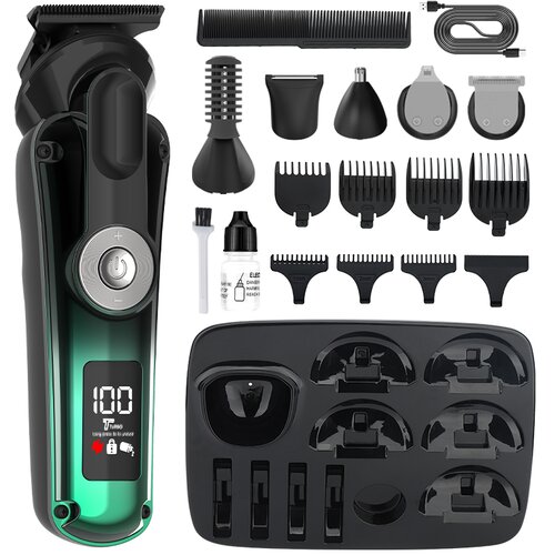 INF 6-v-1 večnamenski komplet strižnikov za lase Black+Green, (22149778) Cene
