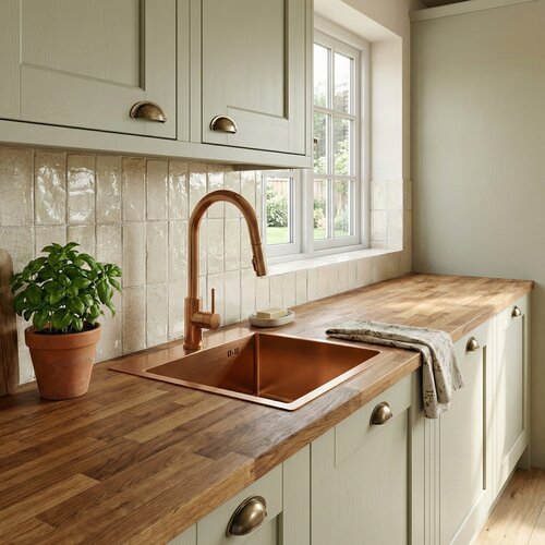 REA Bath Jekleno pomivalno korito Leo 40 BRUSH COPPER Cene