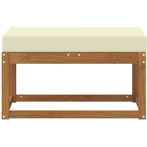  Klupa Prirodna i krem 79 x 43 x 37 cm Čvrsto drvo akacije - Prirodna boja i krem 80 cm Otvoreno područje nogu Slike
