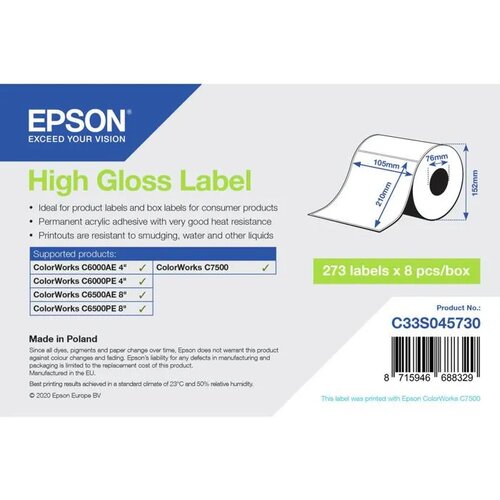 Epson Potro&scaron;ni material za tiskalnike visokega sijaja, model: visok sijaj, 273 nalepk, (5000507227) Cene