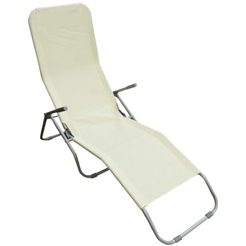 SUNFUN Ležalnik Sunfun Marissa (d 137 x š 63 x v 103 cm, aluminij in tekstil, bela/krem) Cene