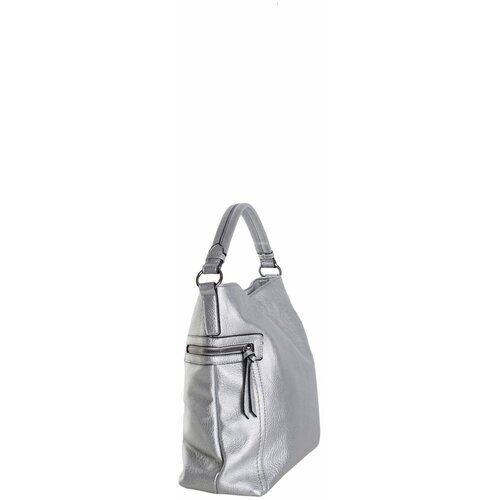 Fashion Hunters Ladies' silver eco leather shoulder bag Slike