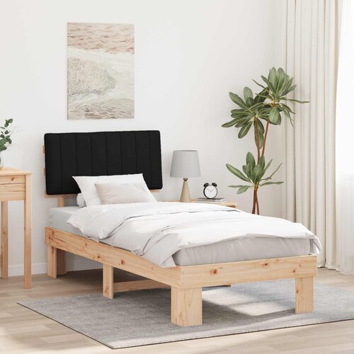 vidaXL Posteljni okvir z oblazinjenim vzglavjem Črna 90 x 190 cm Cene