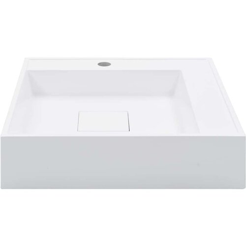 VidaXL Umivalnik 50x50x12,3 cm liti mineral/marmor bel Slike