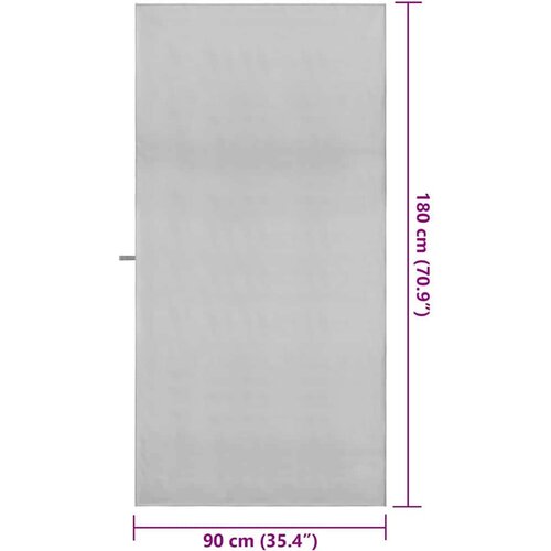 VidaXL Sportski Ručnici 2 pcs Siva 180 x 90 cm Poliester i poliamid Slike