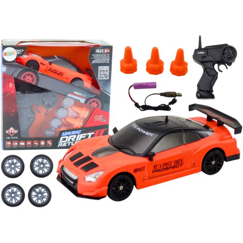  Sportski auto na daljinsko upravljanje sa zamjenjivim kotačima 1:24 - narančasti Slike