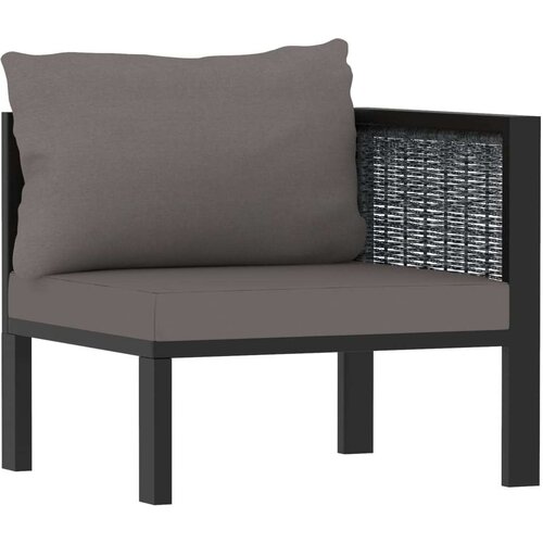 Modularna kutna sofa od poliratana s lijevim naslonom antracit Slike