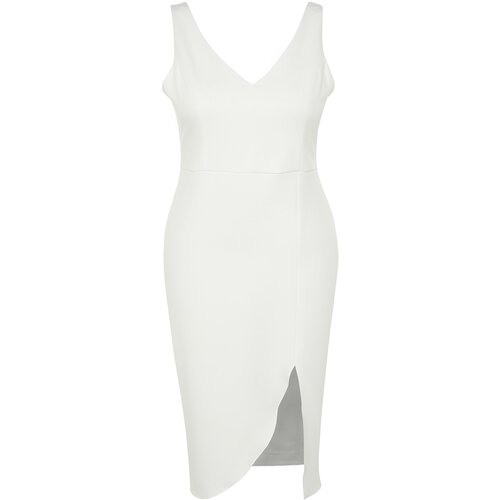 Trendyol Curve Plus Size Dress - White - Bodycon Slike