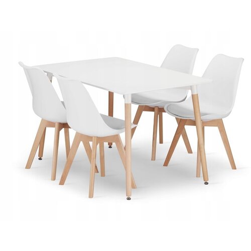  Garnitura pravokutni stol ADRIA 120x80 bijela + 4 MARK bijele stolice Cene