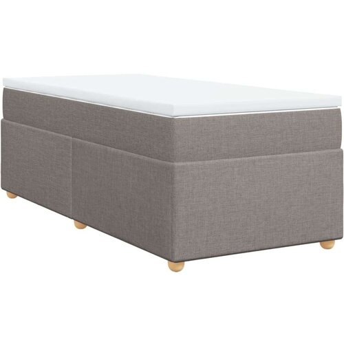  Krevet s oprugama i madracem smeđesivi 90x200 cm od tkanine Slike