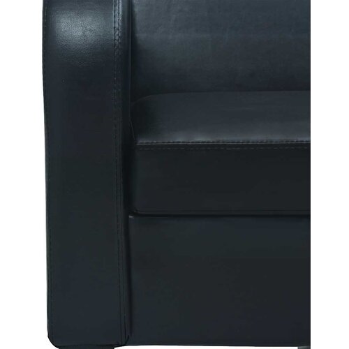  2-dijelni set sofa od umjetne kože crni Slike